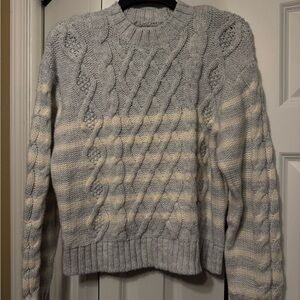 American Eagle Outfitters Light Gray Knit Sweater